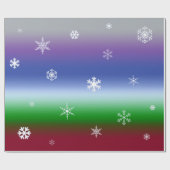 Coole Winterschneeflocken mit Regenbogen Geschenkpapier (Flach)