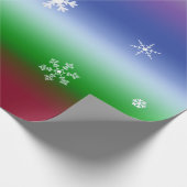 Coole Winterschneeflocken mit Regenbogen Geschenkpapier (Ecke)