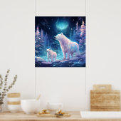 Coole Winterwolf-Liebhaber Poster (Küche)