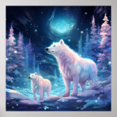 Coole Winterwolf-Liebhaber Poster (Vorne)