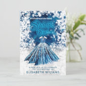 Coole Winterwunderlandtypografie süß 16 Einladung (Stehend Vorderseite)