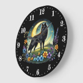 Coole Wolfsflieger Große Wanduhr (Winkel)