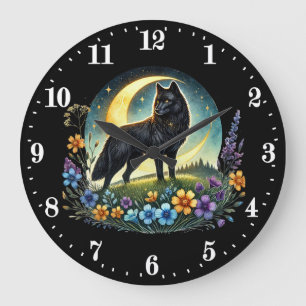Coole Wolfsflieger Große Wanduhr