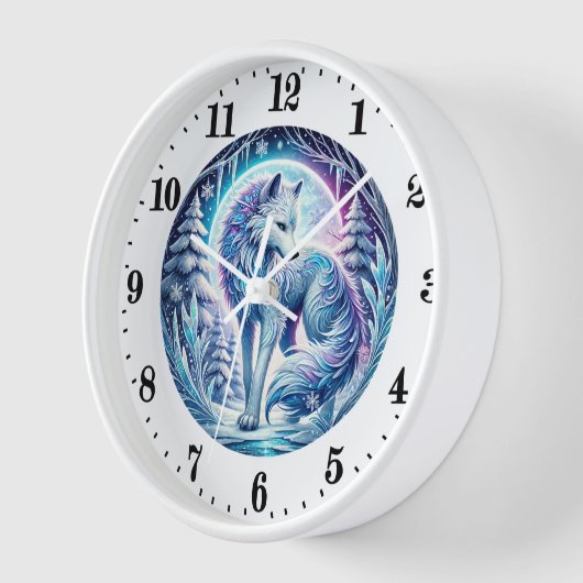 Coole Wolfsfresser im Winter Uhr (Winkel)