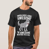 Coole Wolfskunst für Männer - Frauenwolf Pack Howl T-Shirt (Vorderseite)