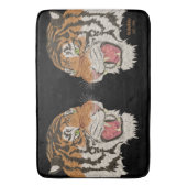 Coole wütende Wildtiere, die Tigers schwarz bekämp Badematte (Vorderseite Vertikal)