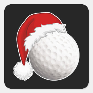 Coole Xmas Golfspieler, Fandesign Frohe Weihnachte Quadratischer Aufkleber