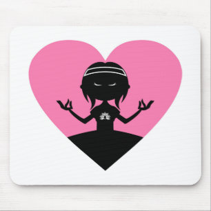 Coole Yoga-Mädchen-Silhouette Mousepad