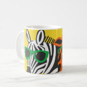 Coole Zebra Giraffe Cartoon Illustration Kaffeetasse (Vorderseite Links)