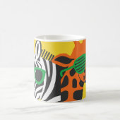Coole Zebra Giraffe Cartoon Illustration Kaffeetasse (Mittel)