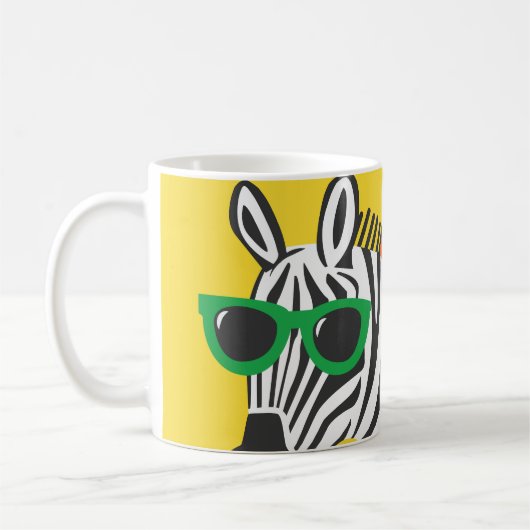 Coole Zebra Giraffe Cartoon Illustration Kaffeetasse (Links)