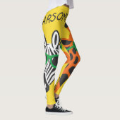 Coole Zebra Giraffe Cartoon Illustration Leggings (Rechts)