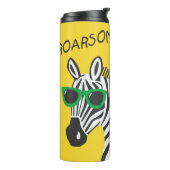 Coole Zebra Giraffe Cartoon Illustration Thermosbecher (Nach links gedreht)