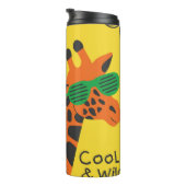 Coole Zebra Giraffe Cartoon Illustration Thermosbecher (Nach rechts gedreht)