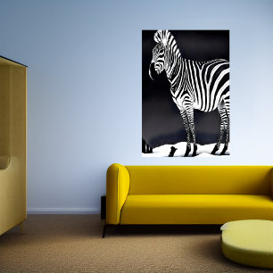 Coole Zebra-Kunst   AI Art Poster