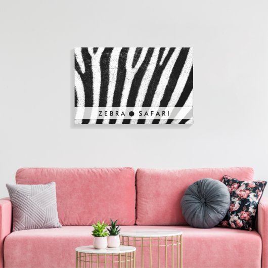 Coole Zebra-Mustertextur Leinwanddruck (Insitu (Wohnzimmer))