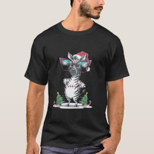 Coole Zebra Weihnachts-Weihnachtsmannmütze und Son T-Shirt