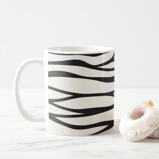 Coole Zebramuster Streifen Café Tasse (Mit Donut)