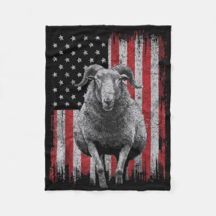 Coole Ziege am 4. Juli Patriotische USA unabhängig Fleecedecke