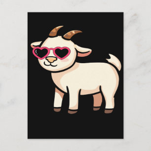 Coole Ziege mit Sonnenbrille T-Shirt – Lustig Chil Postkarte