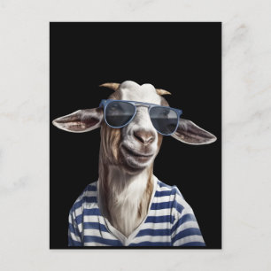 Coole Ziege mit Sonnenbrille T-Shirt – Lustig Chil Postkarte