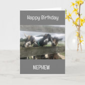 **COOLE ZIEGEN** SAGEN GLÜCKLICH GEBURTSTAG NEPHEW KARTE (Gelbe Blume)