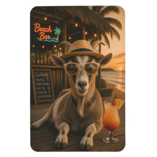 Coole Ziegenstrand mit Cocktail Magnet