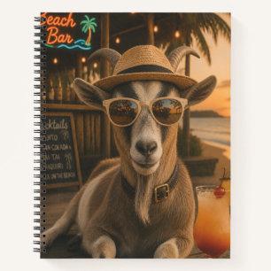 Coole Ziegenstrand mit Cocktail Notizblock
