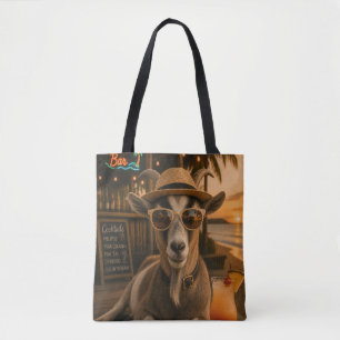 Coole Ziegenstrand mit Cocktail Tasche