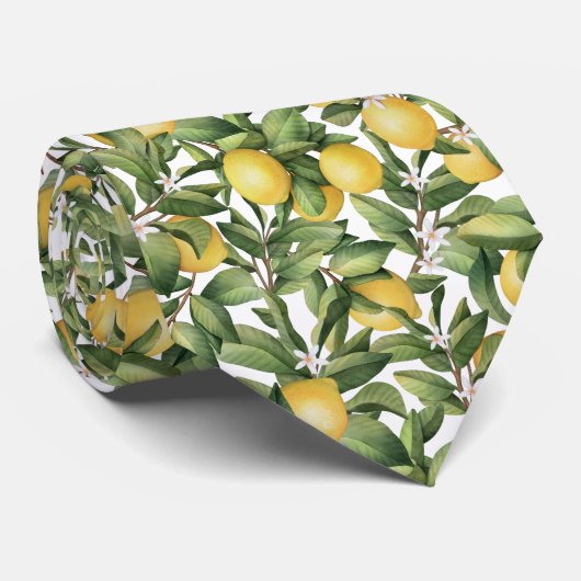 Coole Zitronenfrüchte und Blätter Krawatte (Gerollt)