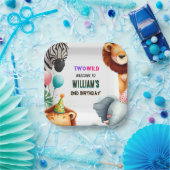 coole Zoo zebra Safari in zwei Wildnis 2. Geburtst Pappteller (Party)