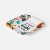 coole Zoo zebra Safari in zwei Wildnis 2. Geburtst Pappteller (Gewinkelt)