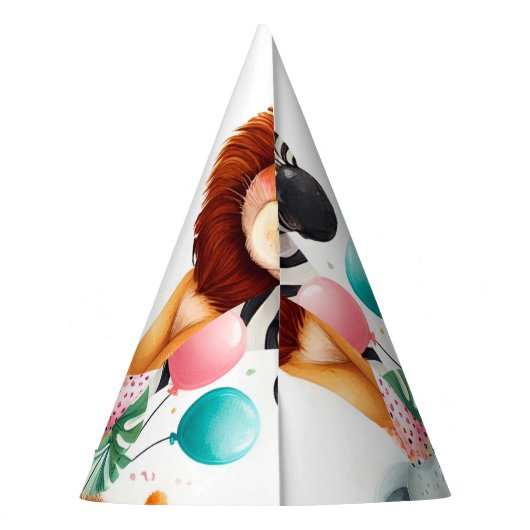 coole Zoo zebra Safari in zwei Wildnis 2. Geburtst Partyhütchen (Rückseite)