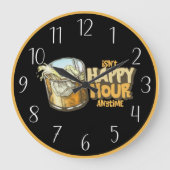 coole Zuhause Bar oder Bar Happy Hour Große Wanduhr (Vorderseite)
