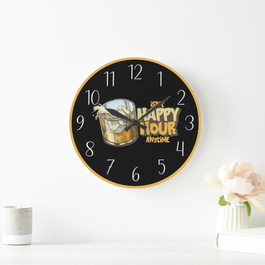 coole Zuhause Bar oder Bar Happy Hour Große Wanduhr (Zuhause)