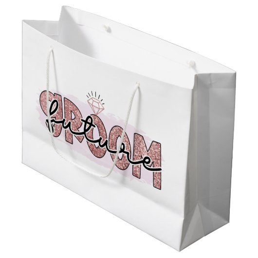Coole Zukunft Grob-Engagement-Partei Große Geschenktüte (Vorderseite Schrägansicht)