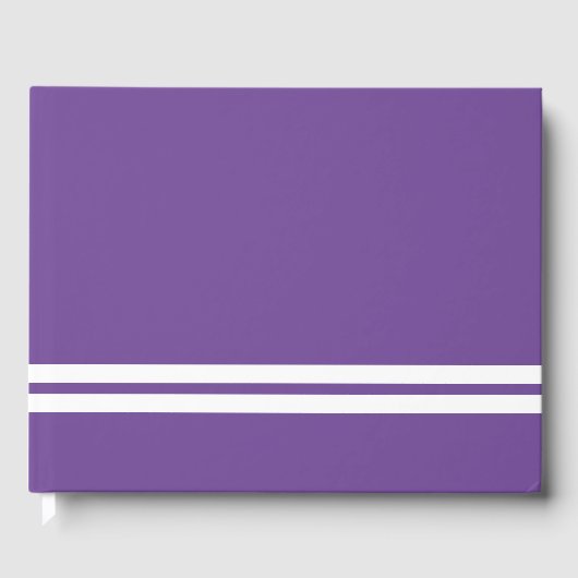 Coole, zweifarbige Streifen am Boden auf Lila Gästebuch (Vorderseite)