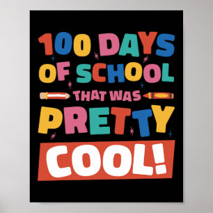 Coolen 100 Tage Schule 100. Tag Schüler Jungen Gi Poster