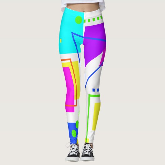 COOLEN ACHTSTÄTIGKEITEN ERA FORM PATTERN 80er NEON Leggings (Vorderseite)
