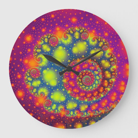 Coolen aus diesem farbenfrohen Fraktal Design Große Wanduhr (Vorderseite)