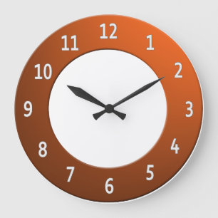 Coolen farbige weiße Ziffern auf Orangenrahmen Große Wanduhr