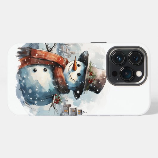 ❄️ 📱 Coolen Frosty Snowman iPhone Case 📱 ❄️ iPhone Hülle (Rückseite (Horizontal))