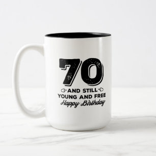 coolen junge Redewendungen zum 70. Geburtstag Zweifarbige Tasse