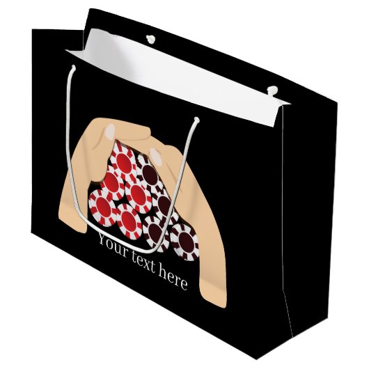coolen Poker Chips Gewinner Party Casino Große Geschenktüte (Vorderseite Schrägansicht)