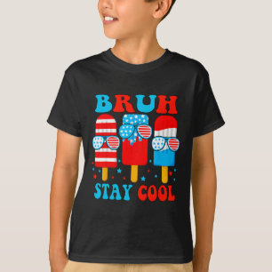 Cooler 4. Juli Popsicle Boys Men Usa Flag Amer ble T-Shirt