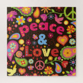 Cooler 60er Style Peace & Liebe Puzzle (Vertikal)