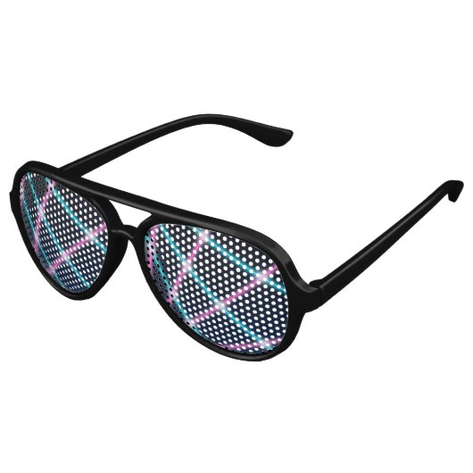 Cooler 80er Laser Light Show Background Retro Neon Partybrille (Schrägansicht)