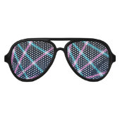 Cooler 80er Laser Light Show Background Retro Neon Partybrille (Vorderseite)