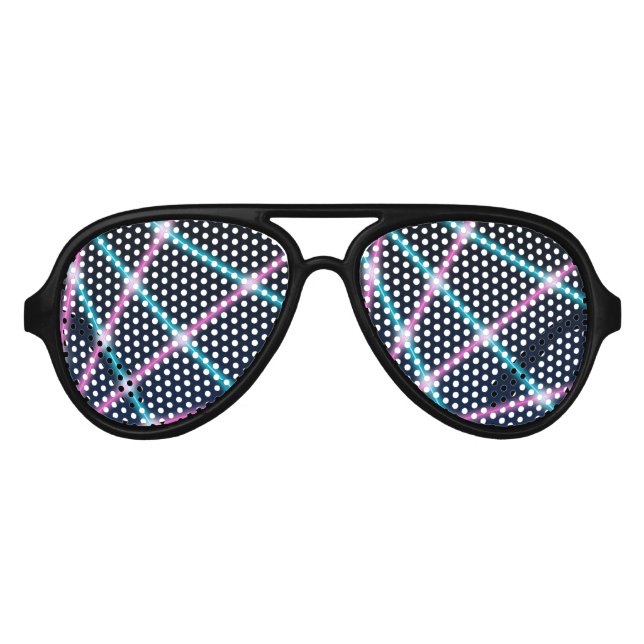 Cooler 80er Laser Light Show Background Retro Neon Partybrille (Vorderseite)