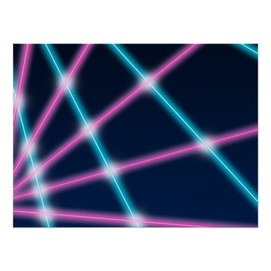Cooler 80er Laser Light Show Background Retro Neon Poster (Vorderseite)